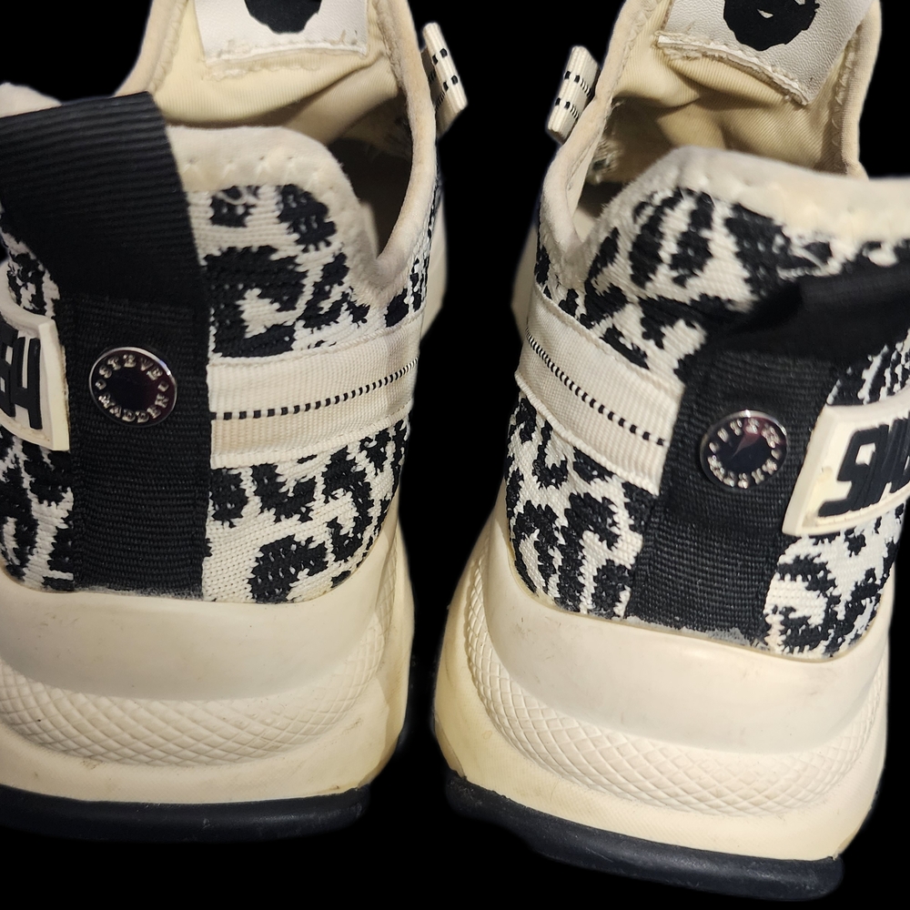 Steve Madden Black and Cream Patterned Sneakers